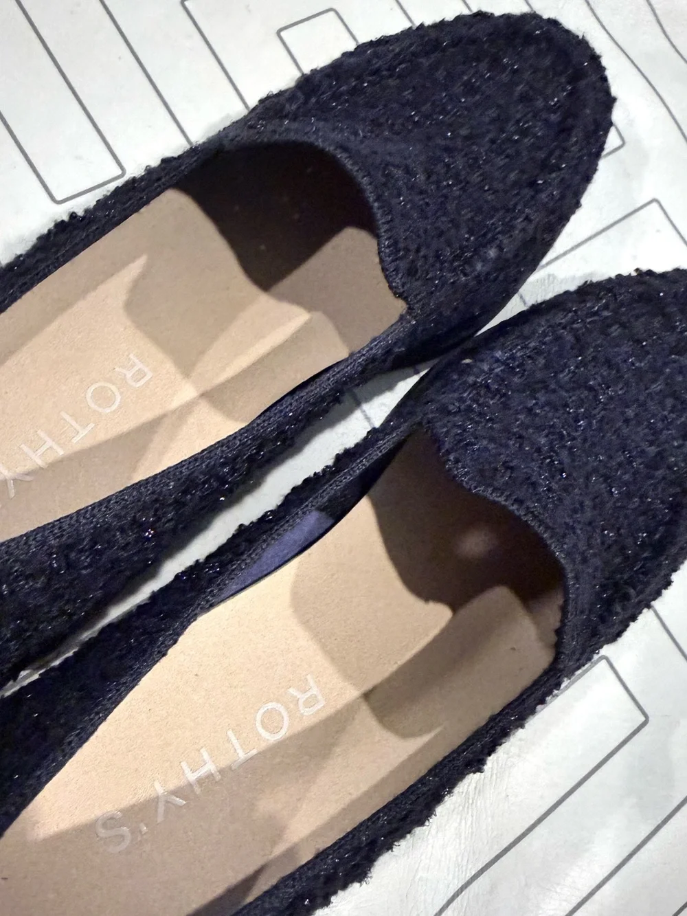 New Rothy's Lug Loafer in Boucle Black